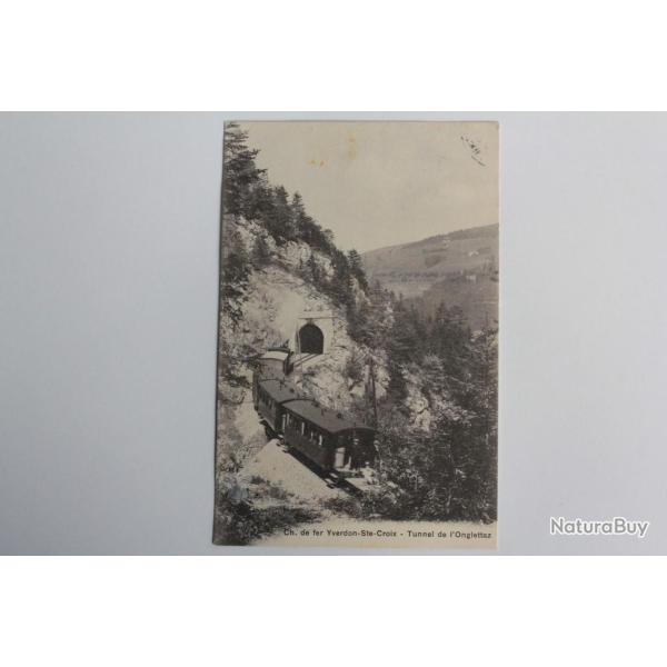 CPA Suisse Chemin de fer Train Yverdon Tunnel de l'Onglettaz