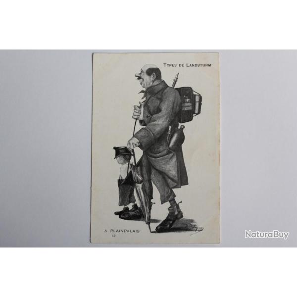 CPA Types de Landsturm A Plainpalais Suisse