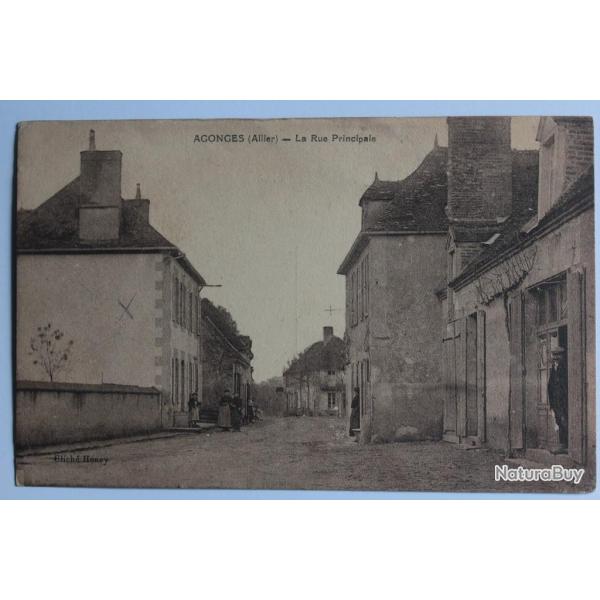 CPA Allier Agonges La rue principale