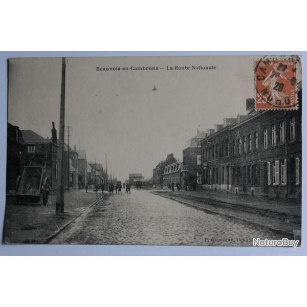 CPA Nord Beauvois-en-Cambr�sis La Route Nationale