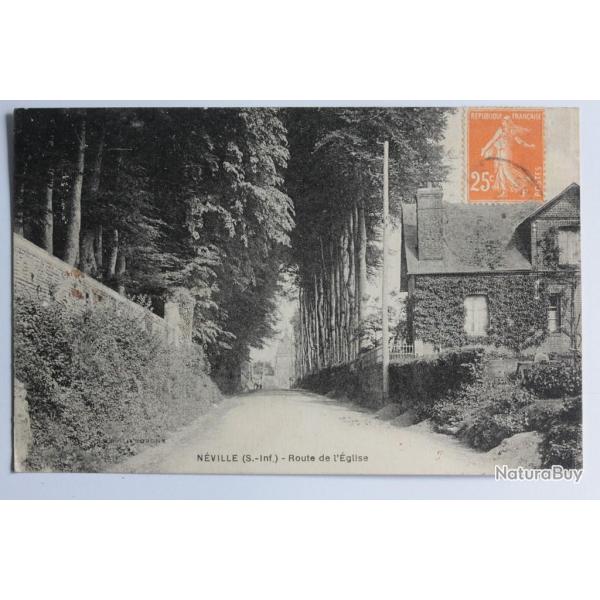 CPA Seine-Maritime N�ville Route de l'�glise