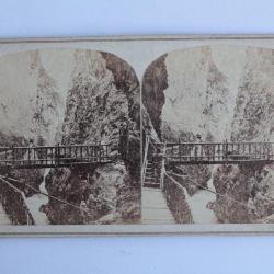 Photographie Vue stéréo Gorges du Trient Berne Wallis Suisse