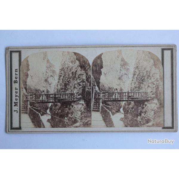 Photographie Vue st�r�o Gorges du Trient Berne Wallis Suisse