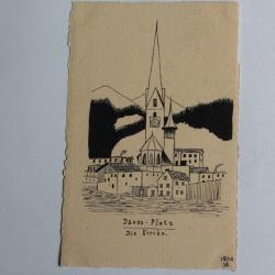 CPA illustrée Suisse Davos-Platz 1906 HR Raum für Mitteilungen