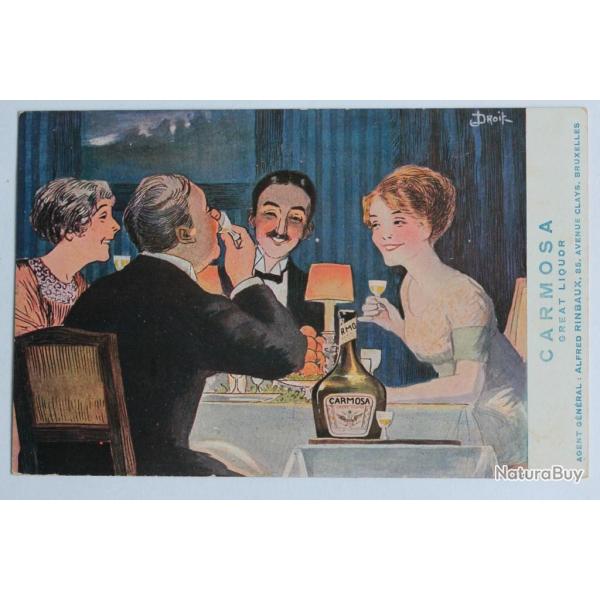 CPA publicitaire Liqueur Carmosa illustrateur Droit