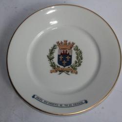 Assiette Union des sociétés de Tir de France porcelaine Limoges
