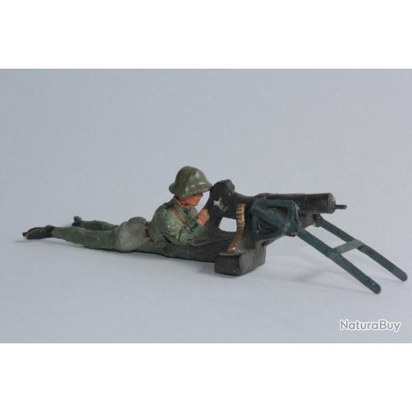 Jouet ELASTOLIN Soldat mitrailleur couch�
