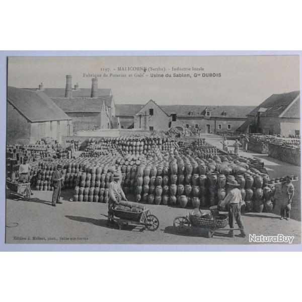 CPA Sarthe Malicorne Fabrique de Poteries et Gr�s Usine du Sablon