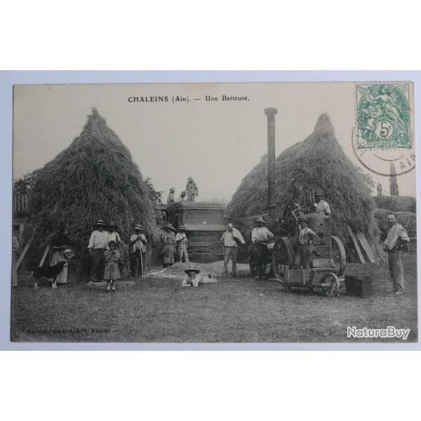 CPA Ain Chaleins Une batteuse