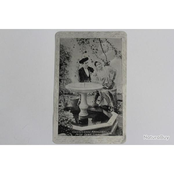 CPA m�tal Espagne Costumbres Andaluzas n�29 Coba fina
