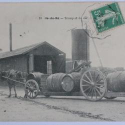 CPA Charente-Maritime Île-de-Ré Transport du vin Attelage