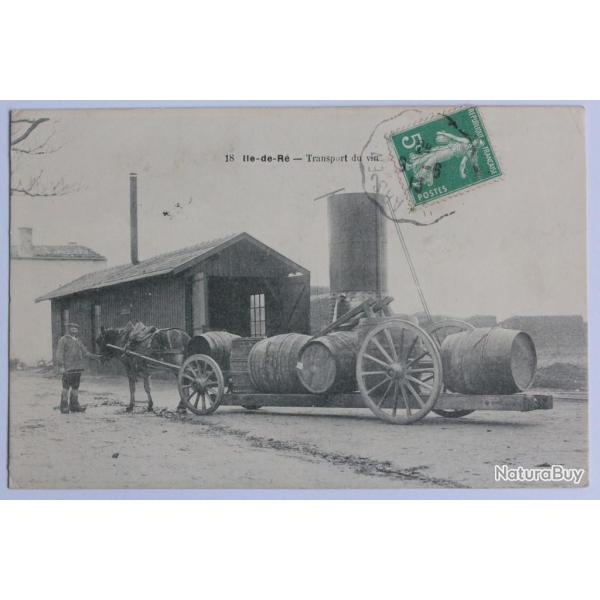 CPA Charente-Maritime �le-de-R� Transport du vin Attelage