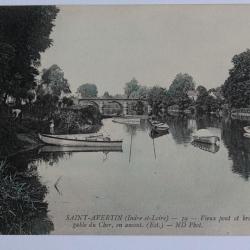 CPA Indre-et-Loire Saint-Avertin Vieux pont et bras navigable du Cher