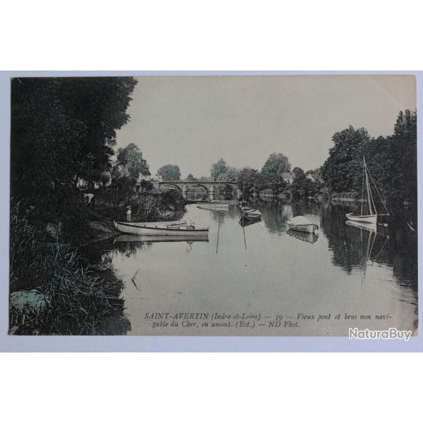 CPA Indre-et-Loire Saint-Avertin Vieux pont et bras navigable du Cher