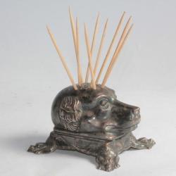 Porte cure-dents Tête de chien XIXe siècle