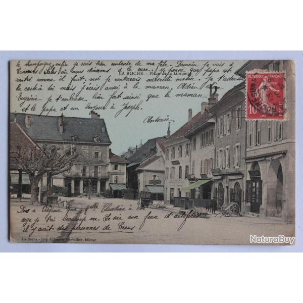 CPA Haute-Savoie La Roche Place de la Grenette