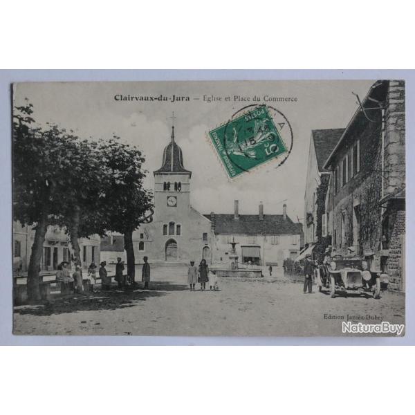 CPA Jura Clairvaux-du-Jura �glise et Place du Commerce