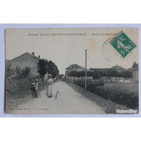 CPA Ain Grande rue Chavannes-sur-Suran Route de Simandre