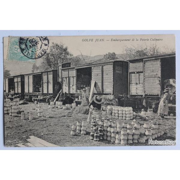 CPA Golfe Juan Embarquement de la Poterie culinaire Vallauris Train