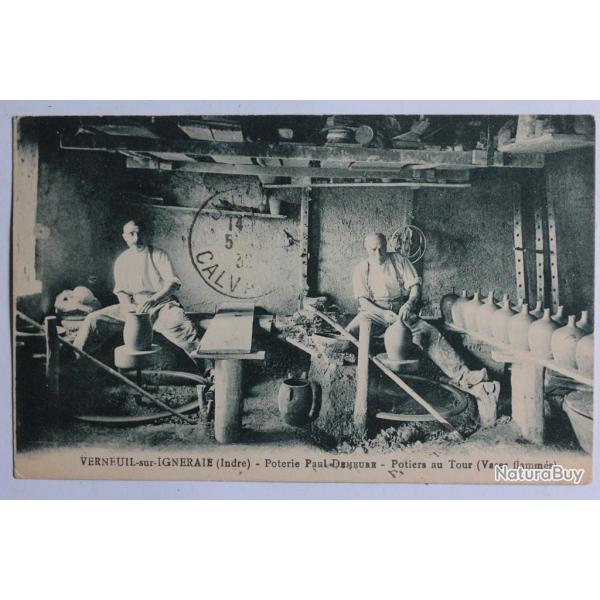CPA Indre Verneuil-sur-Igneraie Poterie Paul Demeure Vases flamm�s