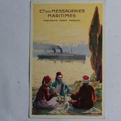 CPA Compagnie des Messageries Maritimes Paquebots Poste français