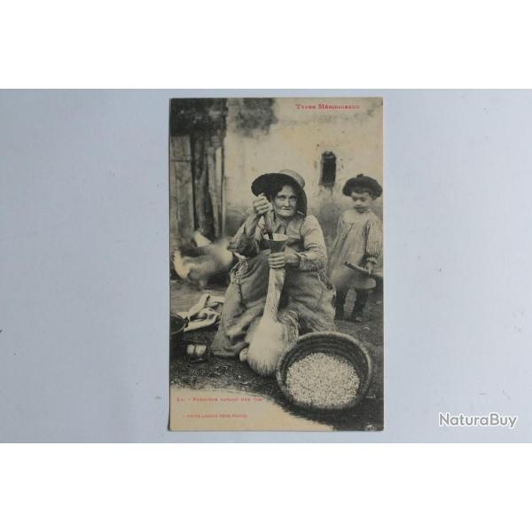 CPA Types M�ridionaux Fermi�re gavant une oie