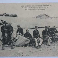 CPA Grèves de Draveil-Vigneux Journée sanglante Campement improvisé