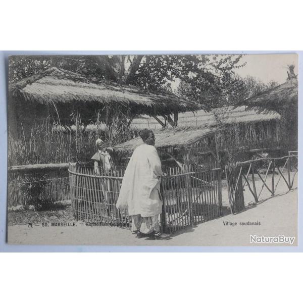 CPA Marseille Exposition coloniale Village soudanais