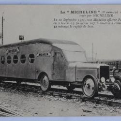 CPA automobile La Micheline auto-rail sur pneus Paris-Deauville