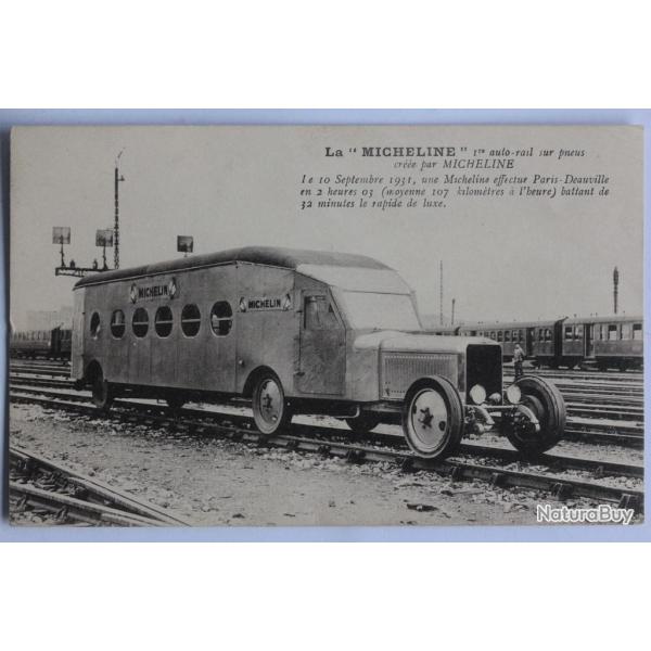 CPA automobile La Micheline auto-rail sur pneus Paris-Deauville