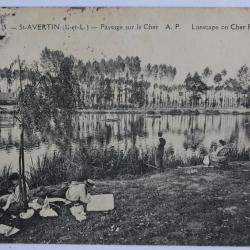 CPA Indre-et-Loire St-Avertin Paysage sur le Cher Landscape Cher River