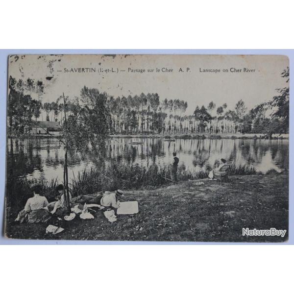 CPA Indre-et-Loire St-Avertin Paysage sur le Cher Landscape Cher River