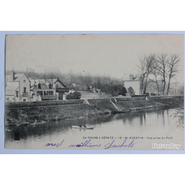 CPA Indre-et-Loire Saint-Avertin Vue prise du pont Restaurant Fouqueux