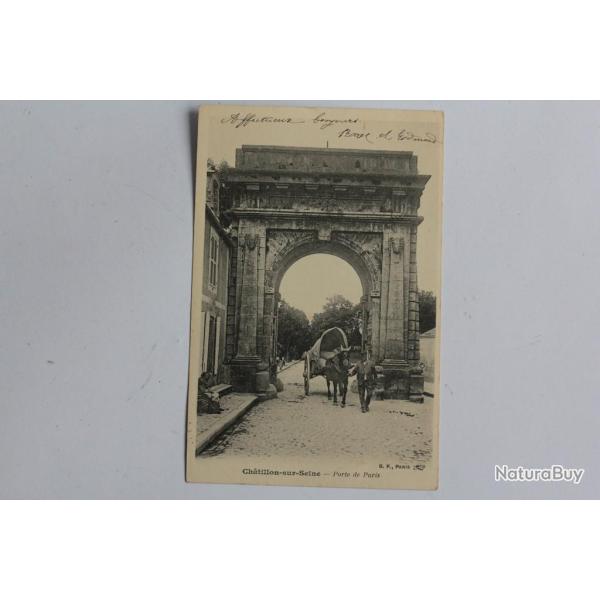 CPA C�te-d'Or Ch�tillon sur Seine Porte de Paris Attelage