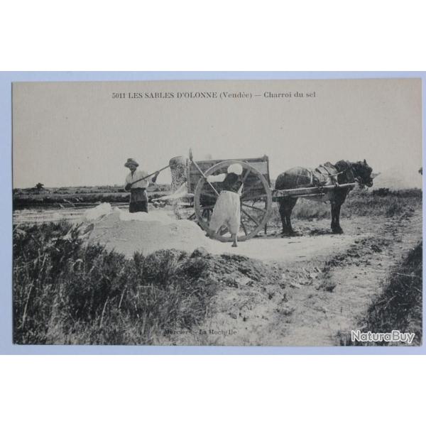 CPA Vend�e Les Sables d'Olonne Charroi du sel Attelage
