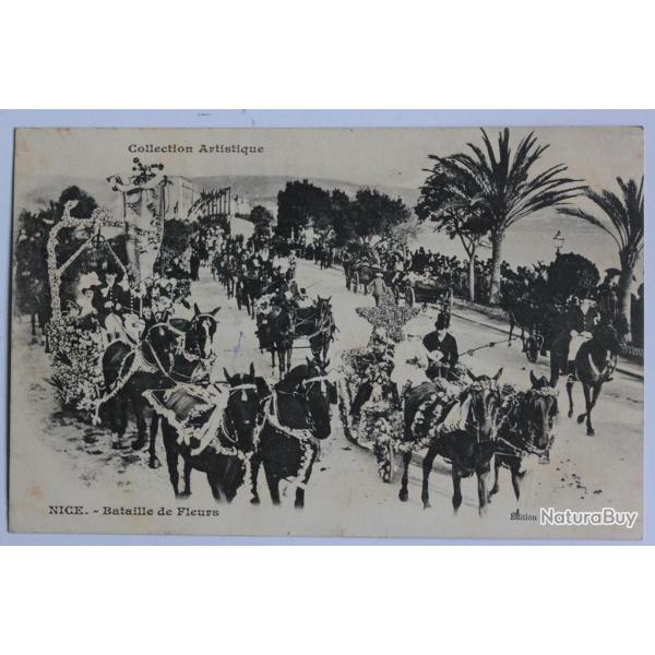 CPA Alpes-Maritimes Carnaval de Nice Bataille de Fleurs Attelage