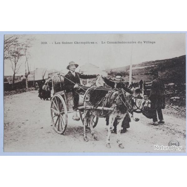 CPA Sc�nes Champ�tres Le Commissionnaire du village Attelage �ne