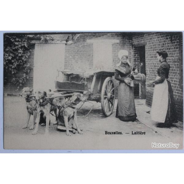 CPA Belgique Bruxelles Laiti�re Attelage de chiens