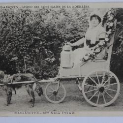 CPA Besançon Casino des Bains Muguette Nina Prax Attelage de chien