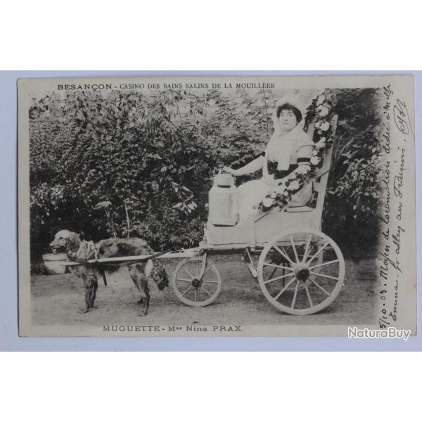 CPA Besan�on Casino des Bains Muguette Nina Prax Attelage de chien