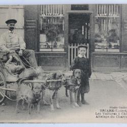 CPA Loiret Briare Les Voitures à Chiens Attelage du Charcutier