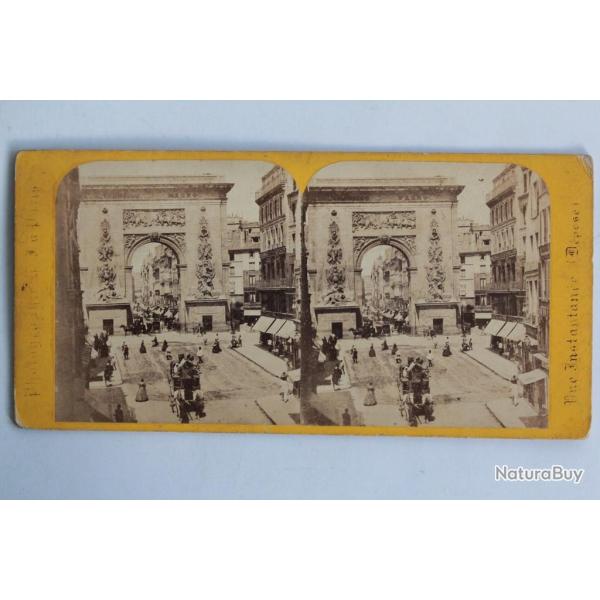 Photographie Vue st�r�o Rue et Porte Saint-Denis Paris