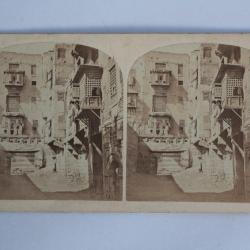 Photographie Vue stéréo Une rue au Caire Égypte