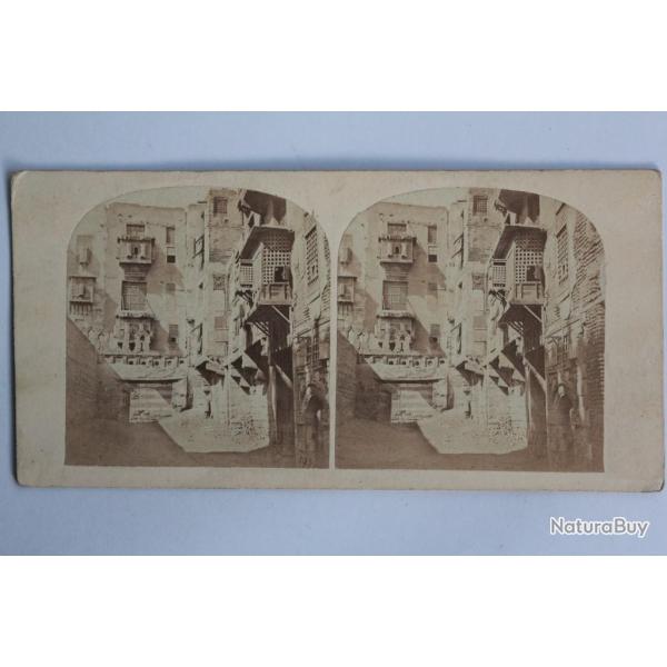 Photographie Vue st�r�o Une rue au Caire �gypte