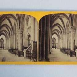 Photographie Vue stéréo Intérieur de la Cathédrale de Lausanne Suisse