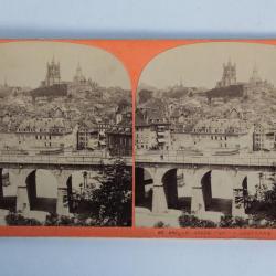 Photographie Vue stéréo Le grand pont à Lausanne Suisse