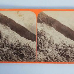 Photographie Vue stéréo Chamounix Mer de glace Dôme du Gouté