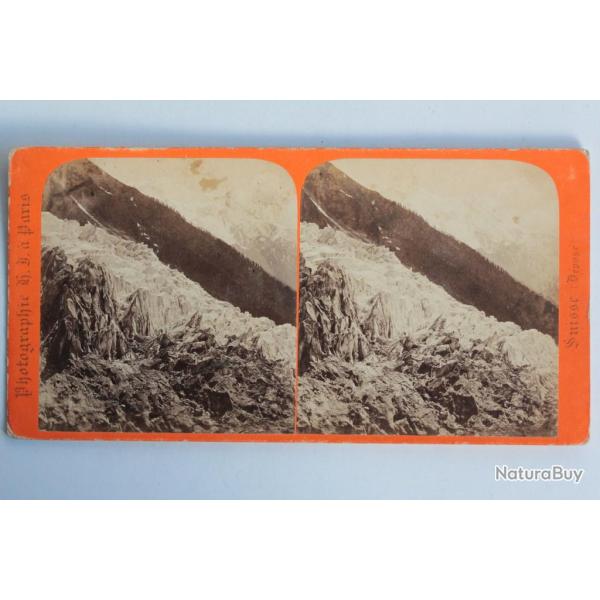 Photographie Vue st�r�o Chamounix Mer de glace D�me du Gout�