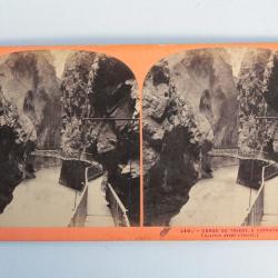 Photographie Vue stéréo Gorge du Trient à Vernayaz Suisse