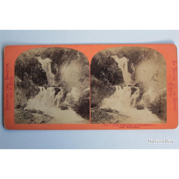 Photographie Vue st�r�o Chute du Reichenbach Suisse